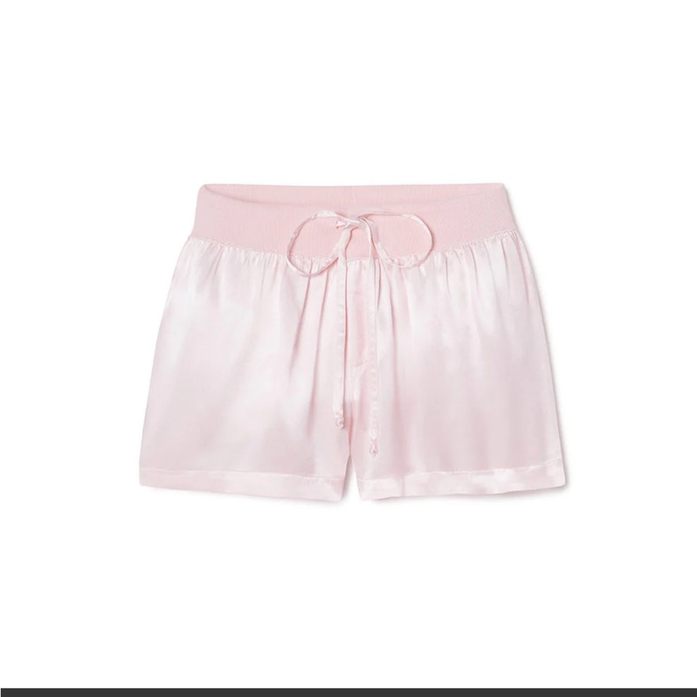 PJ Harlow Mikel Satin Shorts Blush Pink Signature Satin Boxer USA Women’s Small - Picture 2 of 8